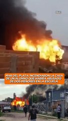 ¡Ardió en llamas! Quemaron la casa de un menor por presunto abuso a dos niñas (Video)