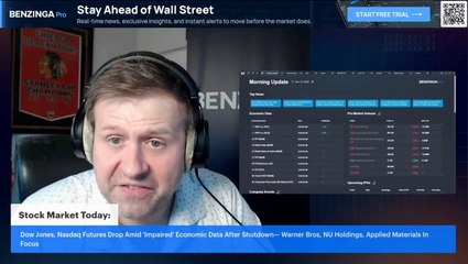 Stock Market Today: Dow Jones, Nasdaq Futures Drop Amid 'Impaired' Economic Data After Shutdown— Warner Bros, NU Holdings, Applied Materials In Focus