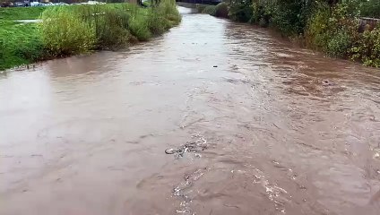 River levels rise, taken on Monnow bridge in Monmouth.
