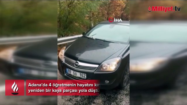 4 öğretmenin can verdiği yola yine kaya parçası düştü! Faciadan dönüldü