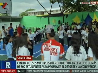 Aragua | Más de 800 jóvenes beneficiados con renovación de cancha deportiva en Colegio Morillo