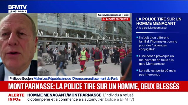 Gare Montparnasse: L'homme menaçant était connu pour des faits de violences conjugales , déclare Philippe Goujon, maire (LR) du 15e arrondissement