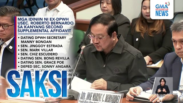 7 dati at kasalukuyang senador, kabilang sa mga idinawit ni Ex-DPWH Usec. Roberto Bernardo na tumanggap umano ng kickback mula sa mga proyekto ng DPWH | Saksi