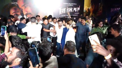 Dhanush and Kriti Sanon Visuals @ Tere Ishk Mein Trailer Launch Event