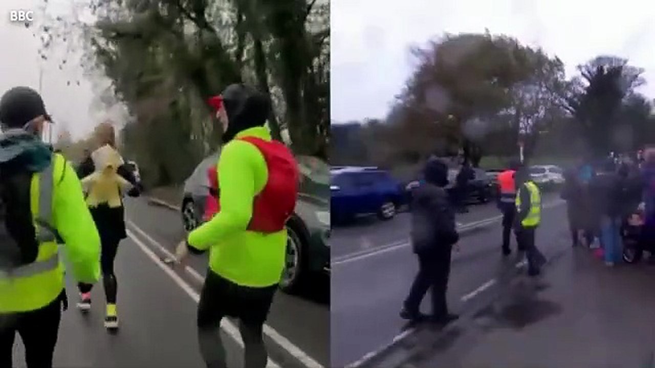 Watch: Sara Cox crosses finish line after gruelling 135-mile run for Children in Need