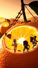 Tiny Humans Collecting Oranges 🍊 | Miniature World Labor Work | Satisfying Tiny People Video