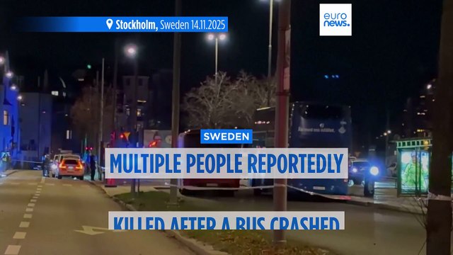 Several killed and injured after bus crashes into bus shelter in Sweden, police say