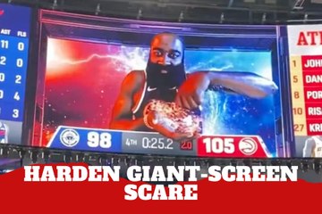 James Harden shines in a giant-screen animation with his signature expression