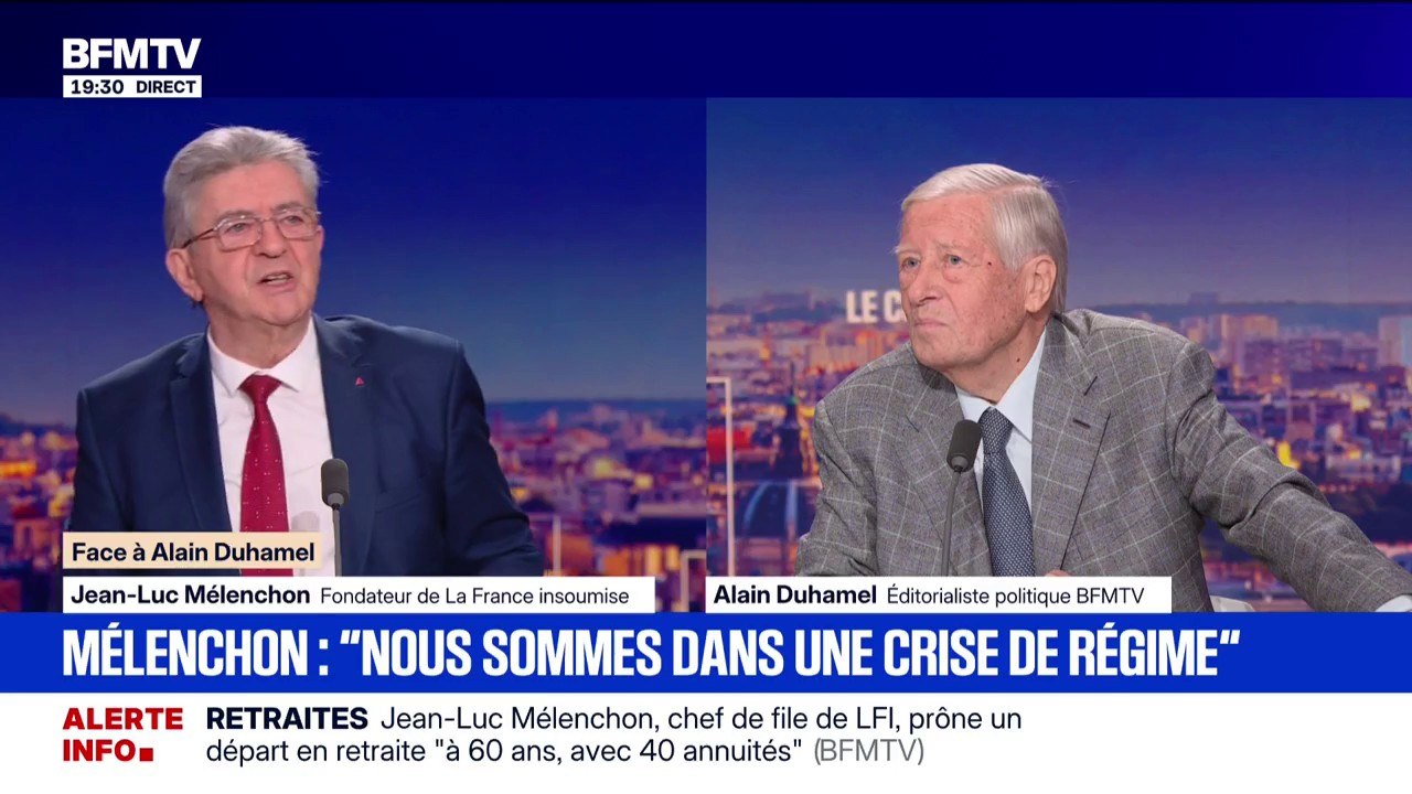 Jean-Luc Mélenchon: "Nous sommes dans une crise de régime, une crise économique, une crise morale et une crise internationale qui arrive"