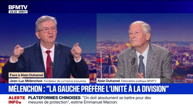 Pour Jean-Luc Mélenchon, fondateur de LFI, la gauche préfère l'unité à la division