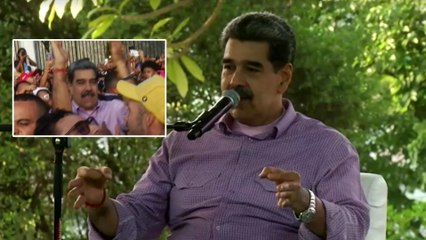 Nicolás Maduro recibió empujones y codazos en medio de marcha: los describió como "actos de amor"
