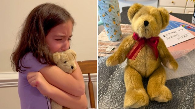 Girl Reunites With Lost Papa Bear Teddy Used To Remember Grandpa | Happily TV