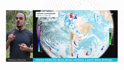 Intensa frente fria deixa alertas extremos a partir deste domingo
