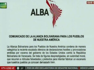 ALBA-TCP rechaza declaraciones provocadoras de voceros del gobierno de EE.UU. contra Venezuela