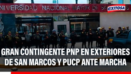 Gran contingente policial en exteriores de San Marcos y PUCP ante marcha