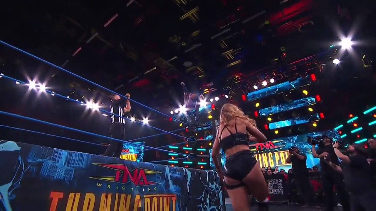 TNA Wrestling - .@WWENXT's @kelani_wwe takes out @justmaggielee with a Moonsault