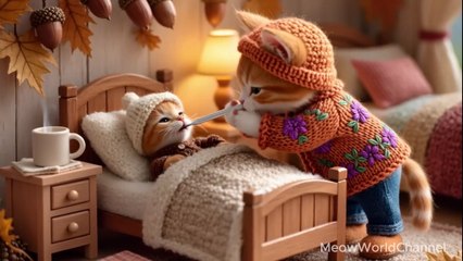 Baby Kitten's First Autumn Cold 😿🍂 _ Mama Cat Heals