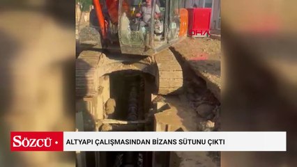 Altyapı çalışmasından Bizans sütunu çıktı