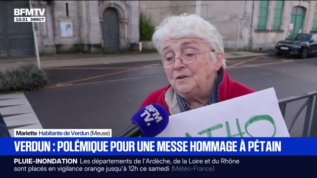 Catho mais pas facho : Mariette, une habitante de Verdun, manifeste contre la messe en hommage au maréchal Pétain