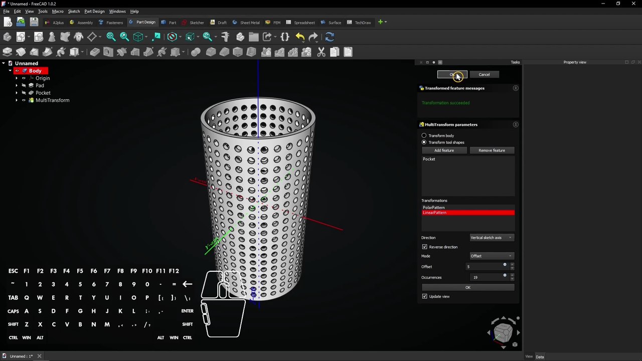 🎡 FreeCAD Tutorial - FreeCAD Pattern - FreeCAD Polar Pattern - FreeCAD Linear Pattern