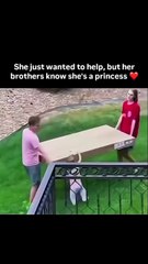 She just wanted to help, but her brothers know she's a princess❤️🥹 #cutefamily
