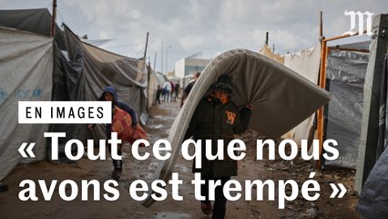 A Gaza, de fortes pluies inondent les camps de déplacés