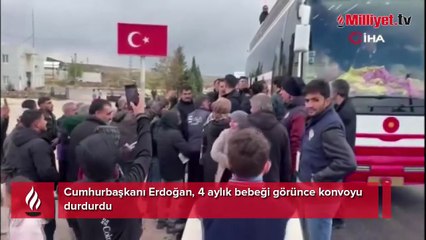 Cumhurbaşkanı Erdoğan konvoyu durdurup 4 aylık bebeği sevdi