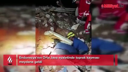 Endonezya'da heyelan faciası! Evler toprak altında kaldı, can kaybı var