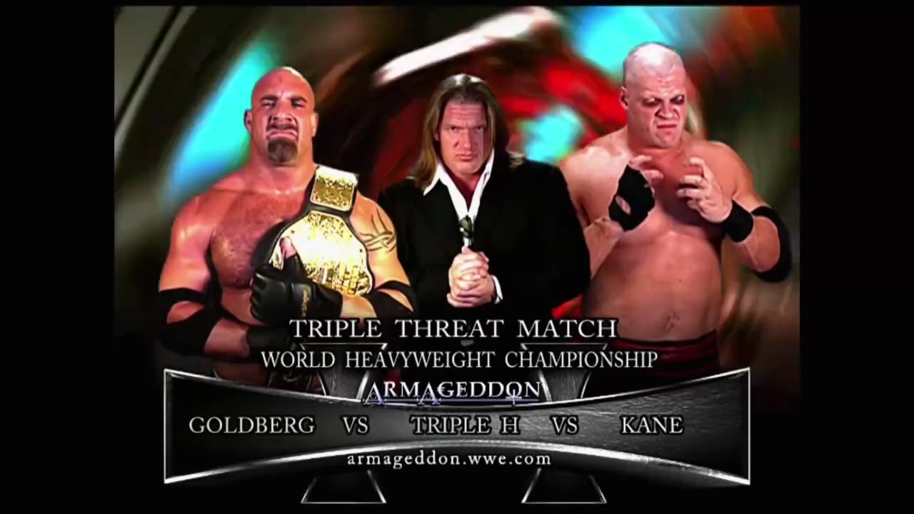 Triple H vs Goldberg vs Kane - World Heavyweight Championship Triple Threat Match - Armageddon 2003 14/12/03