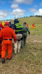 Quatro pessoas ficam feridas em acidente; vítima em estado grave foi resgatada de helicóptero