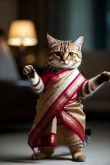 Red Saree Cat Bride 😻🔥 The Most Adorable Kitty Wedding Look!