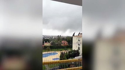 A tornado wreaks havoc at a campsite in Albufeira, Portugal