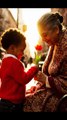 Heartwarming Moment: Baby Boy Gives Flower to Elderly Lady