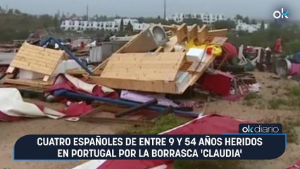 Cuatro españoles de entre 9 y 54 años heridos en Portugal por la borrasca 'Claudia'