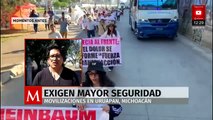 Baja asistencia en marcha de Uruapan tras llamado de la alcaldesa Grecia Quiroz