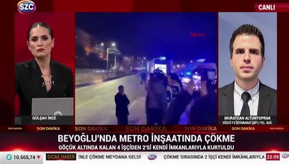 Beyoğlu'nda metro inşaatında iskele çöktü; yaralılar var