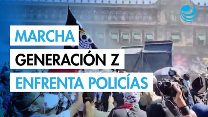 Marcha de la Generación Z se enfrenta a policías en el Zócalo de la CDMX