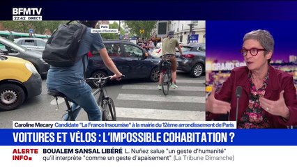 Voitures et vélos dans Paris: "Il y a une exécution assez bureaucratique" autour du vélo, observe Caroline Mecary, candidate (LFI) à la mairie du 12ème arrondissement de Paris