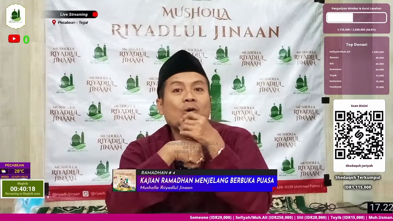 RAMADHAN KE 4 - KAJIAN MENJELANG BUKA PUASA - RIYADLUL JINAAN