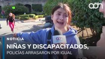Contra niños y discapacitados. La policía agredió a cuidadanas que se manifestaban pacíficamente