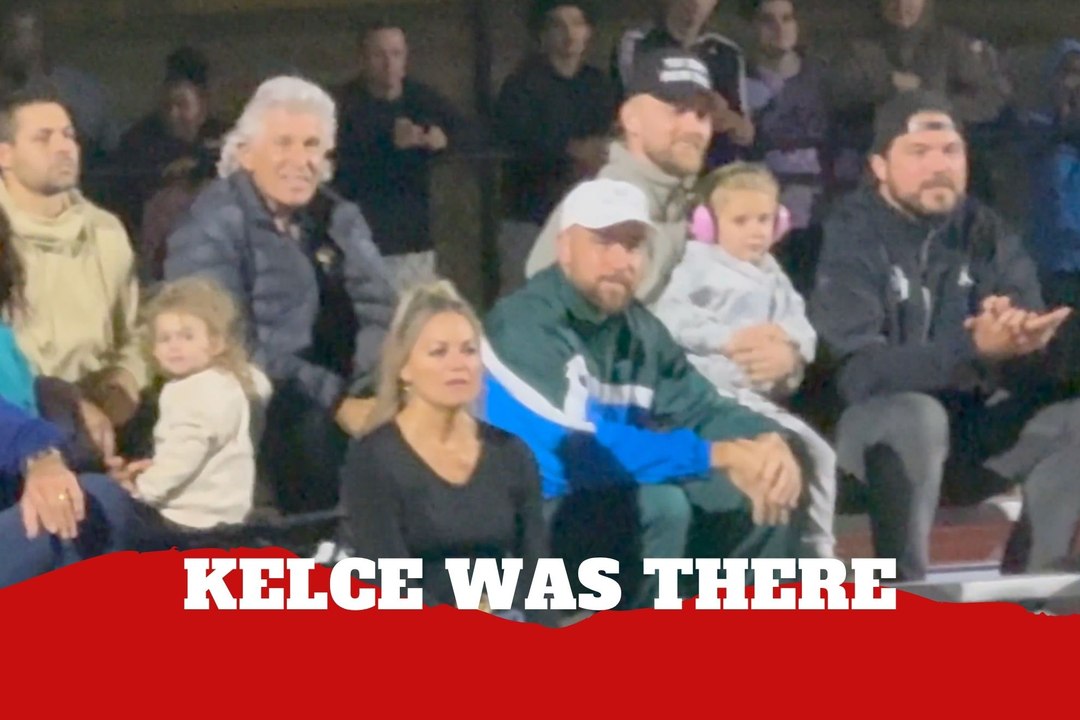 Travis Kelce watches high school TD up close before leaving the field early in surprise appearance