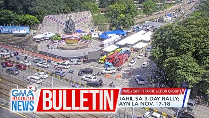 Trapiko, bantay-sarado dahil sa 3-day rally; walang F2F classes sa Maynila hanggang Martes | GMA Integrated News Bulletin