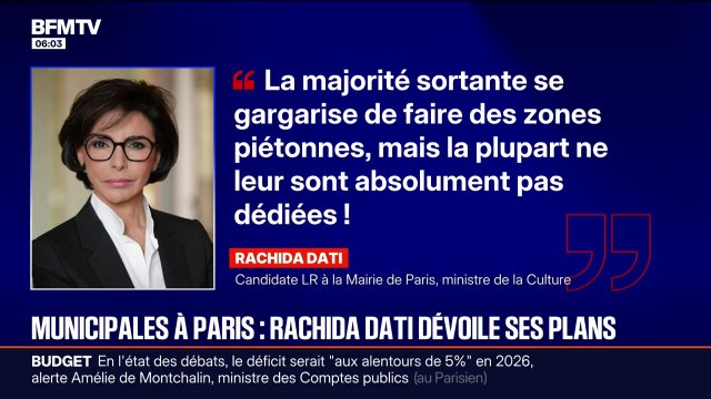 Municipales: Rachida Dati dévoile ses plans pour Paris
