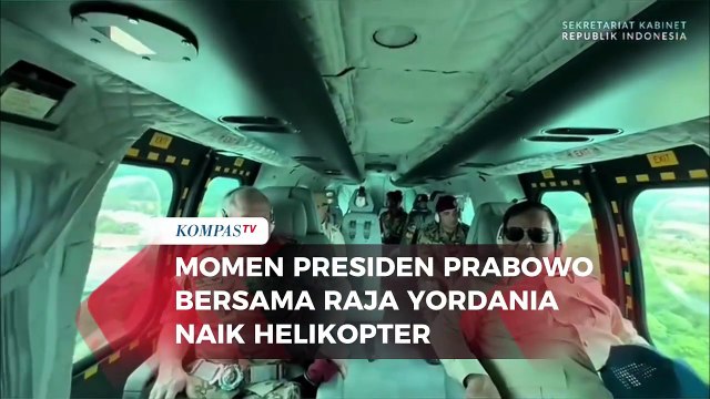 Momen Presiden Prabowo Bersama Raja Yordania Naik Helikopter ke Lanud Halim Perdanakusuma