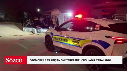 Bursa'da otomobille çarpışan skuterin sürücüsü ağır yaralandı