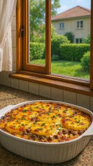 Cheesy Potato and Meat Casserole