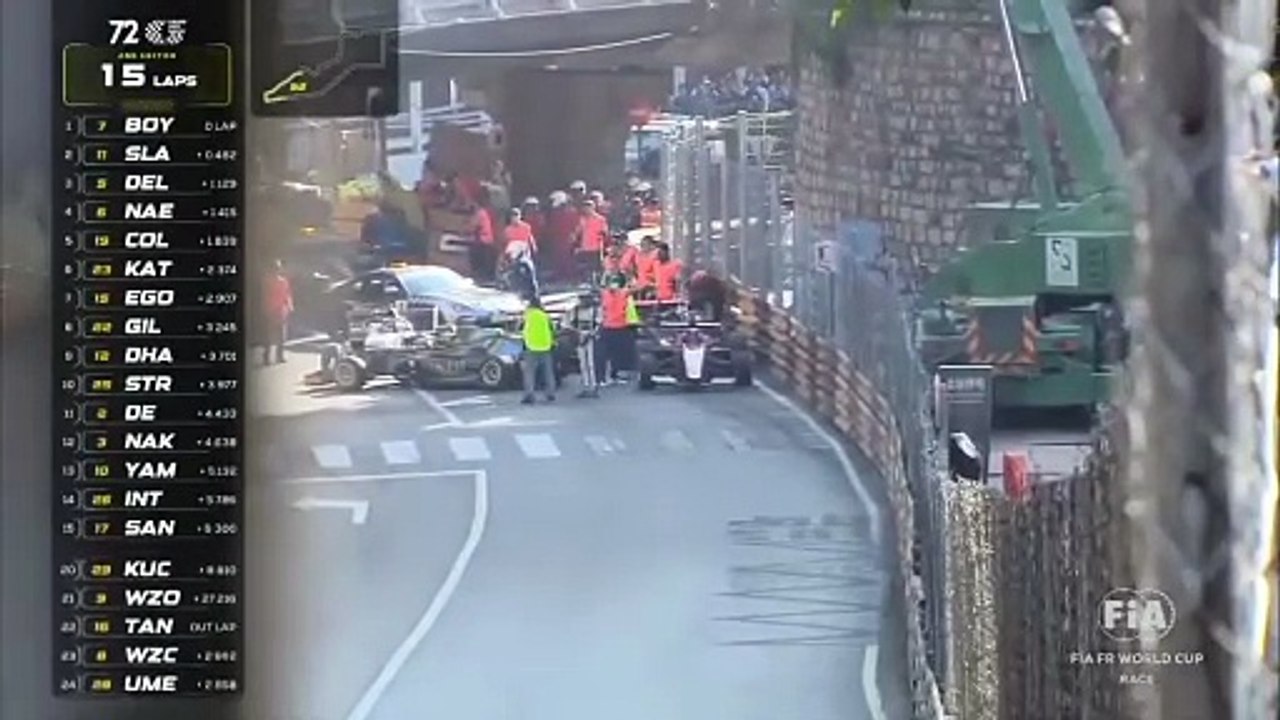 FR World Cup 2025 Macau GP Race Start Big Pile Up Crash