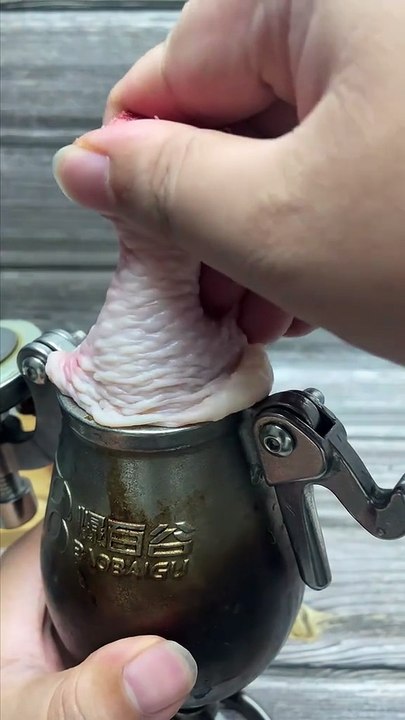 Frying chicken using popcorn machine