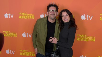 Adam Shapiro and Katie Lowes attend Hilarity For Charity's "Friendsgiving" fundraising event