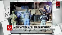 En Michoacán aseguran vehículo, armas y droga